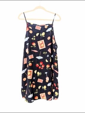 Old Navy Linen Fruit-Print Dress in Navy